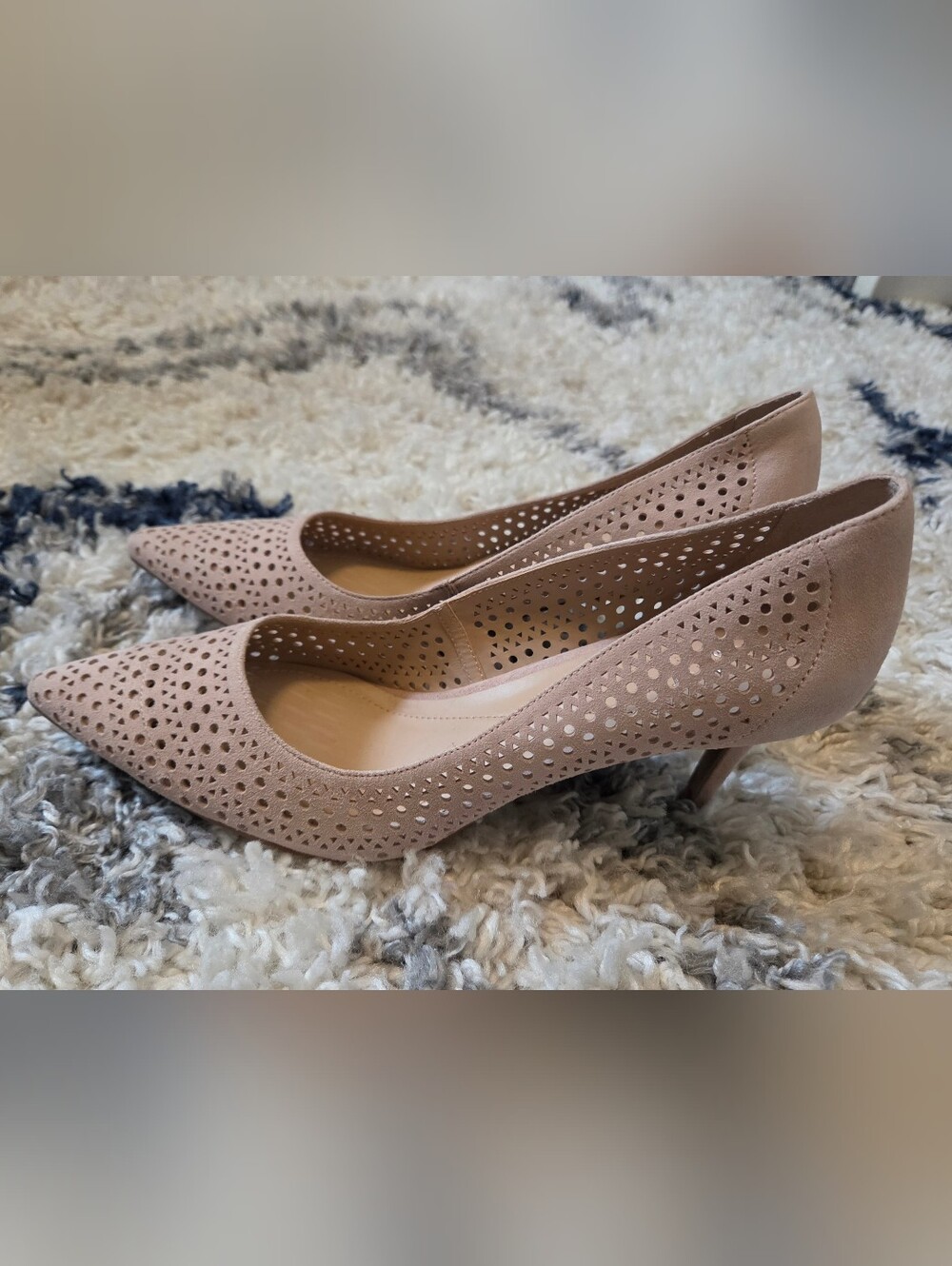 ALFANI STEP N' FLEX Women's Blush Jeules Perforated Pointed-Toe Pumps Heels Sz 9
